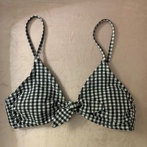 Gingham bathing suit top Xhiliration bikini medium